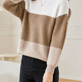 Casual Contrast Horizontal Stripe Knit Top