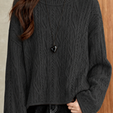 Casual Loose Flared Sleeve Cable Knit Sweater