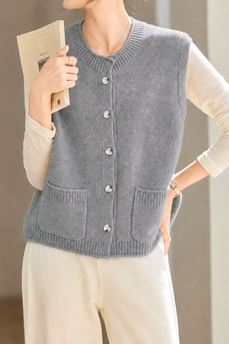 Gentle Commuter Single-Breasted Pocket Knit Vest