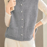 Gentle Commuter Single-Breasted Pocket Knit Vest