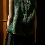 Elegant Intellectual Floral Versatile Sleeveless Blouse