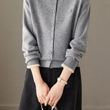 Exquisite Commuter Ruffled Lace Long Sleeve Knit Cardigan