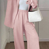 Casual Minimalist Two-Piece Set: Linen Cotton Shirt & Trousers