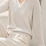 Casual Color-Block Spliced Ribbed Knit Top