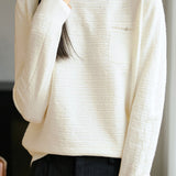 Casual Knit Top With Beads, Rhinestones, Horizontal Arrow Shadow Jacquard