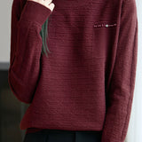 Casual Knit Top With Beads, Rhinestones, Horizontal Arrow Shadow Jacquard