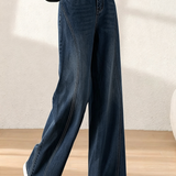 Vintage Commuter High Waist Curved Topstitch Straight Leg Jeans