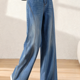 Vintage Commuter High Waist Curved Topstitch Straight Leg Jeans
