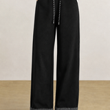 Casual Striped Spliced Elastic Drawstring Trousers