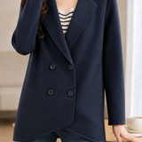 Elegant Minimal Lapel Knit Coat
