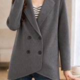 Elegant Minimal Lapel Knit Coat