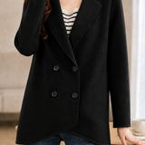 Elegant Minimal Lapel Knit Coat