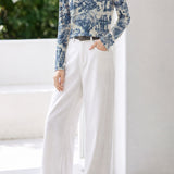 Exquisite Elegant Crew Neck Printed Long-Sleeve T-Shirt