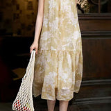 Casual Vacation Printed Sleeveless Dress