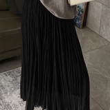 Elegant Draped Pleated Irregular Midi Skirt