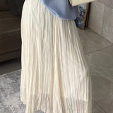 Elegant Draped Pleated Irregular Midi Skirt
