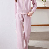 Casual Two‑Piece Set: Hooded Zip‑Up Long‑Sleeve Top & Drawstring Pants