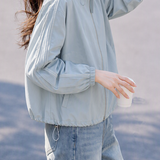 Casual Commuter Stand‑Collar Long‑Sleeve Zip‑Up Jacket With Drawstrings