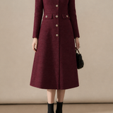 Exquisite Commuter Crew‑Neck Long‑Sleeve Dress With Pearl Trim