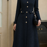 Exquisite Commuter Crew‑Neck Long‑Sleeve Dress With Pearl Trim