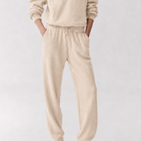 Casual Half‑Zip Vertical Texture Long‑Sleeve Top And Jogger Pants Set