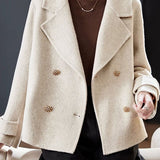 Casual Lapel Double‑Breasted Coat