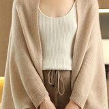 Casual Versatile Bat‑Wing Sleeve Convertible Wool Shawl