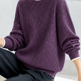 Casual Fake Two‑Piece Ripped Waffle Knit Sweater