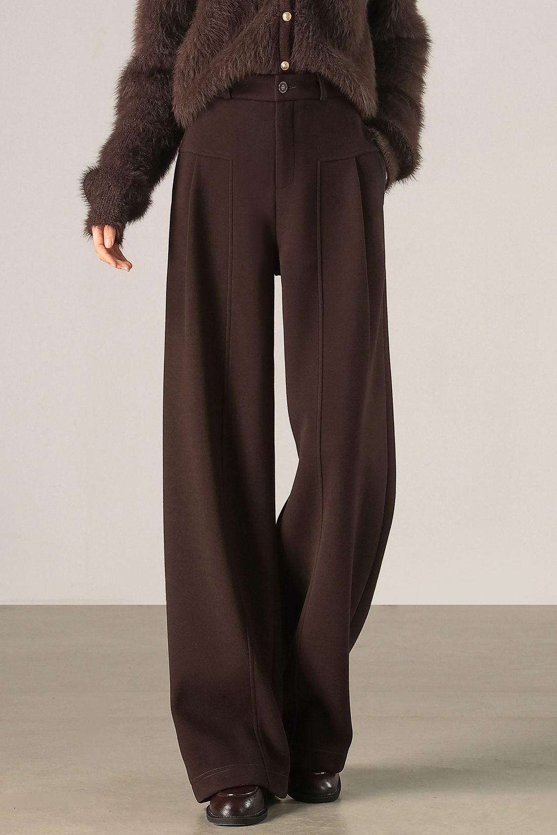 Elegant Commuter High‑Waist Wide‑Leg Pants With 3D Center Seam