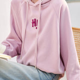 Casual Letter‑Print Hooded Raglan Sleeve Sweatshirt