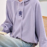Casual Letter‑Print Hooded Raglan Sleeve Sweatshirt