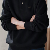 Casual Fake Two‑Piece Striped Shirt Collar Raglan Sleeve Sweatshirt