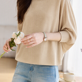 Casual Loose Bat‑Sleeve Crew Neck Knit Top