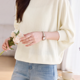 Casual Loose Bat‑Sleeve Crew Neck Knit Top