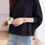 Casual Loose Bat‑Sleeve Crew Neck Knit Top