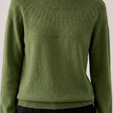 Casual Vintage Circular Woven Texture Knit Top