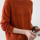 Casual Vintage Circular Woven Texture Knit Top