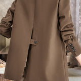 Elegant Commuter Back‑Slit Strap Blazer
