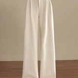 Casual Commuter High‑Waist Wool Wide‑Leg Trousers