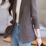 Elegant Commuter Lapel Long‑Sleeve Blazer