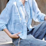 Casual Lapel Button‑Front Long‑Sleeve Shirt Jacket
