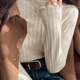 Casual Commuter Ruffled Ribbed Knit Top