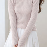 Elegant Drawstring Ruched Off Shoulder Ribbed Knit Top