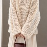 Home & Vacation Pineapple Stitch Texture Knit Top