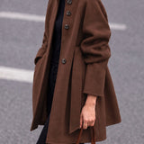 Elegant Commuter Asymmetric Overlap Tie Coat