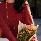 Casual Soft Brushed Silk Cashmere Sweater