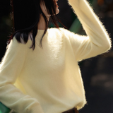 Casual Soft Brushed Silk Cashmere Sweater