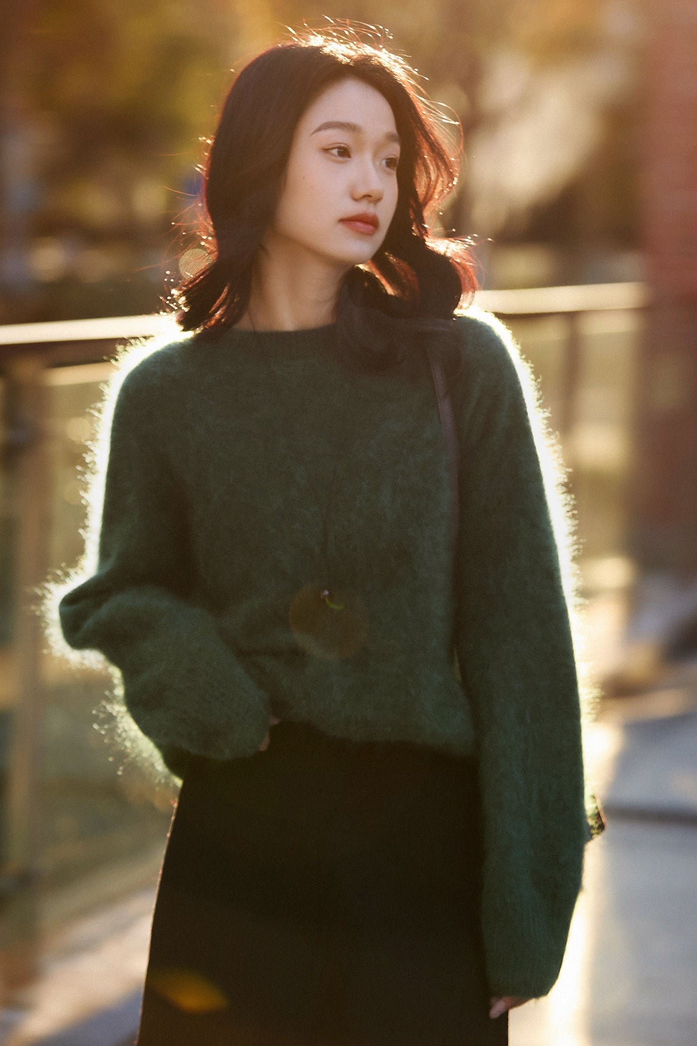 Casual Soft Brushed Silk Cashmere Sweater
