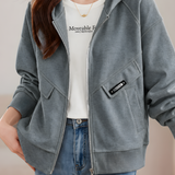 Casual Hooded Zipper Long Sleeve Sweatshirt Coat