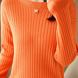 Commuter Casual Off Shoulder Ribbed Knit Top